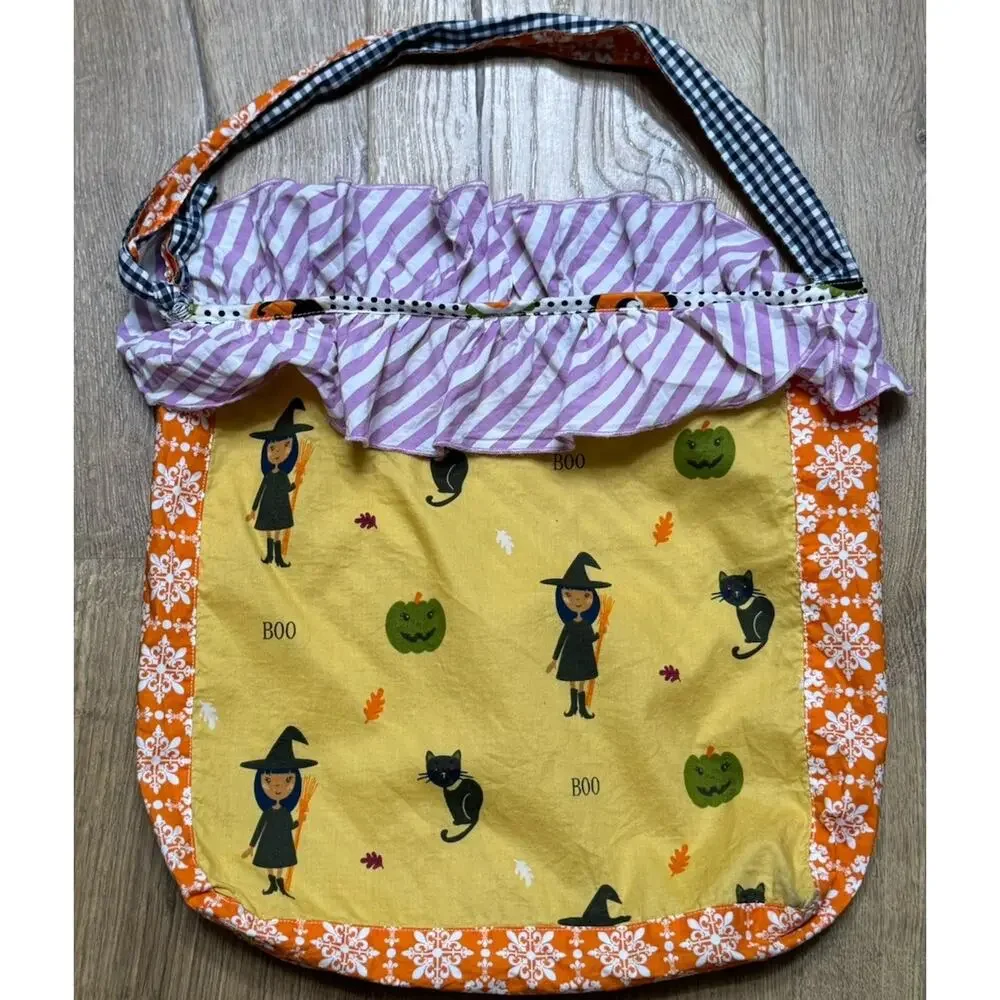 Matilda Jane Tote Halloween Shoulder Bag Fabric Candy Trick Or Treat Reversible